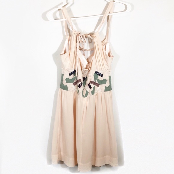 MARCIANO BEADED EMPIRE WAIST STRAPPY MINI DRESS - Picture 2 of 6